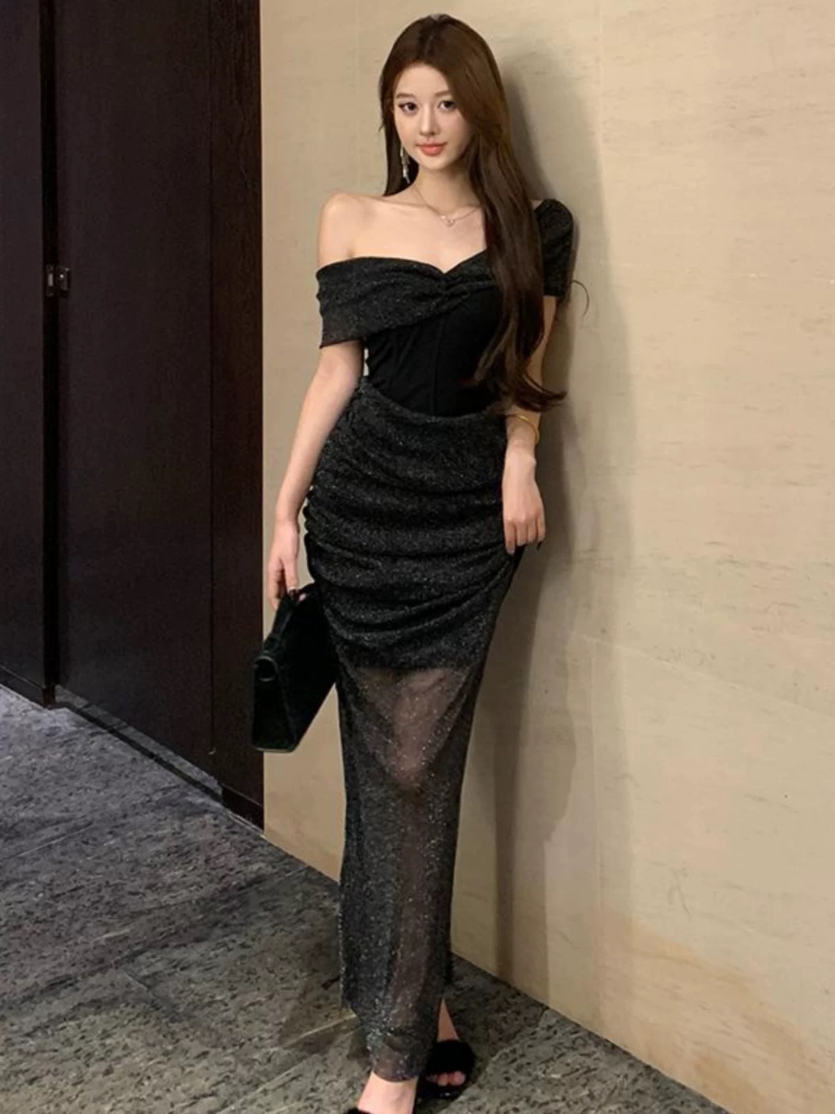 Trick or treat yourself mesh shimmer dress FBC471 images